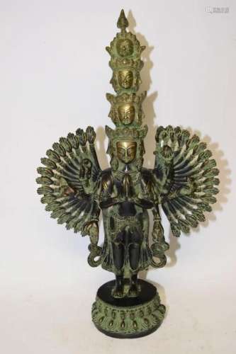 Chinese Tibetan Bronze Thousand-Armed Avalokiteshvara