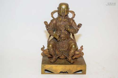 Chinese Bronze ZhenWu God Statue