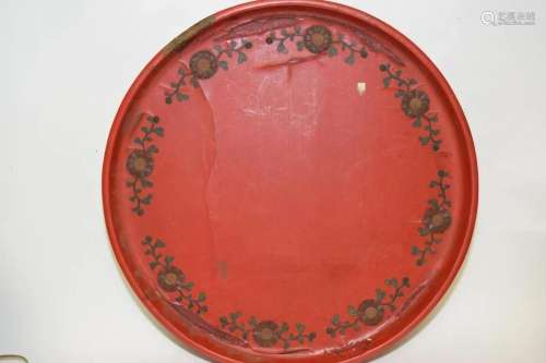 Chinese Lacquer over Wood Tray