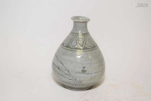 Korean Porcelain Celadon Vase