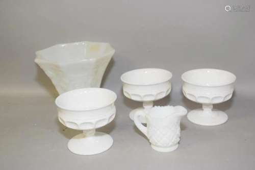 Group of Milk Glass High-Foot Dishes