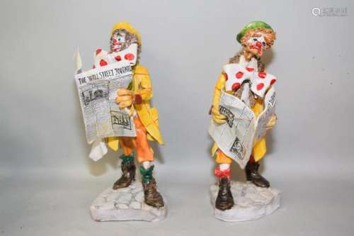Two Italian Porcelain Clown Figurines
