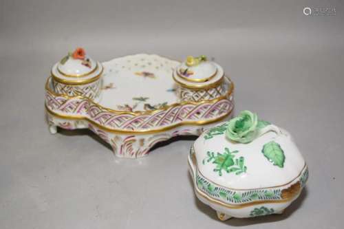 Two Herend Hungary Porcelain Wares