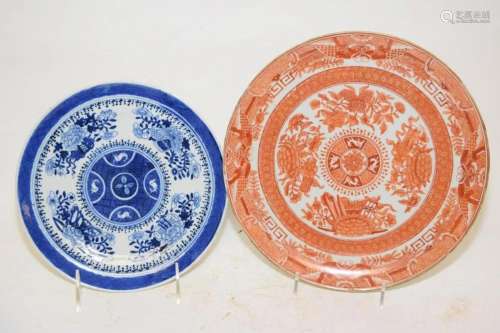 Two 18-19th C. Chinese Export Porcelain Plates
