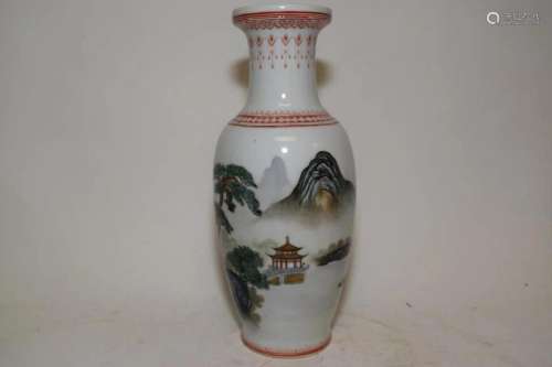 1950-70s Chinese Porcelain Famille Rose Vase