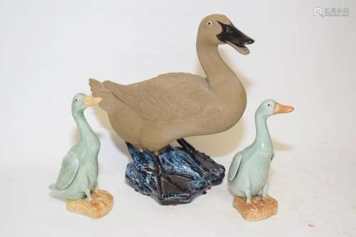 Group of 19-20th C. Chinese Porcelain/Pottery Duck