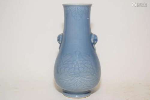 YongZheng Mark Chinese Porcelain Sky Blue Glaze Vase