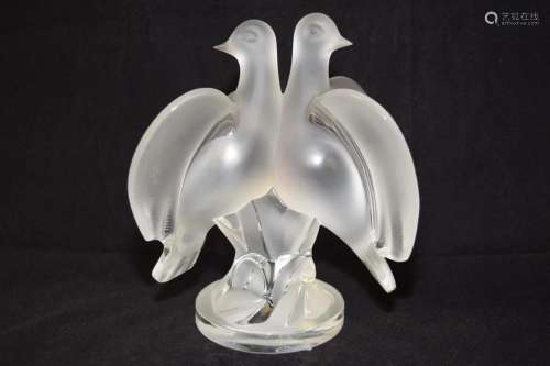 Lalique Frosted Crystal Doves