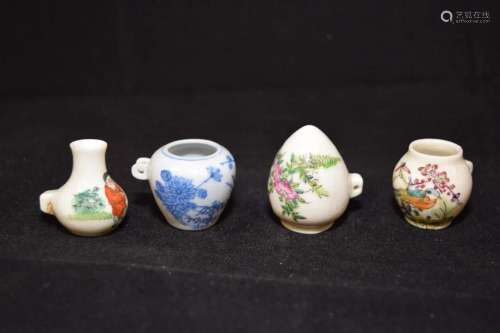 Chinese Porcelain Famille Rose/B&W Bird Feeders