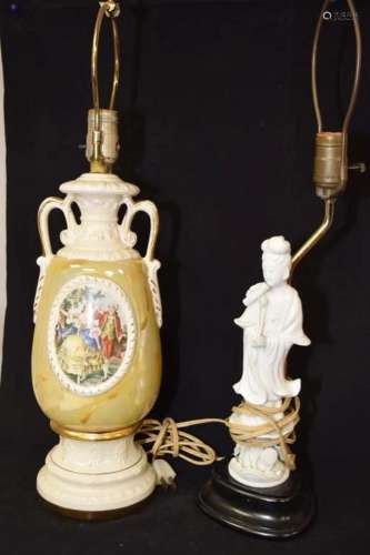 Chinese Porcelain Blanc de Chine Lamp and European