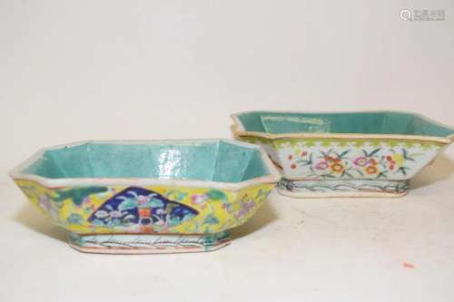 Two 19th C. Chinese Porcelain Famille Rose Bowls