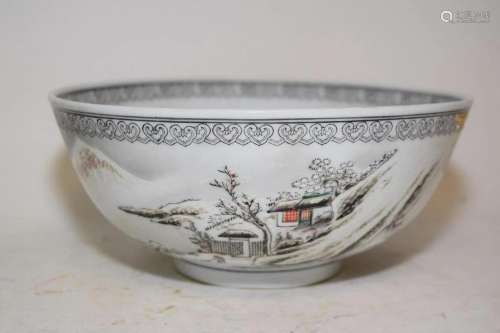 19-20th C. Chinese Porcelain Famille Rose Bowl