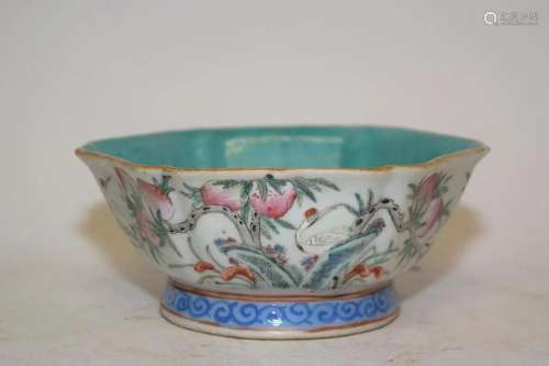 19th C. Chinese Porcelain Famille Rose Altar Bowl