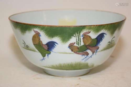 19th C. Chinese Porcelain B&W Enameled Bowl