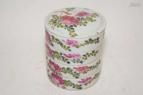 19th C. Chinese Porcelain Famille Verte Snack Box