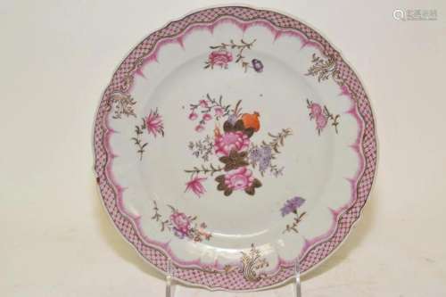 18th C. Chinese Export Porcelain Famille Rose Plate