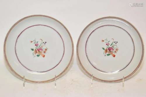 Pr. of 18th C. Chinese Export Porcelain Plates