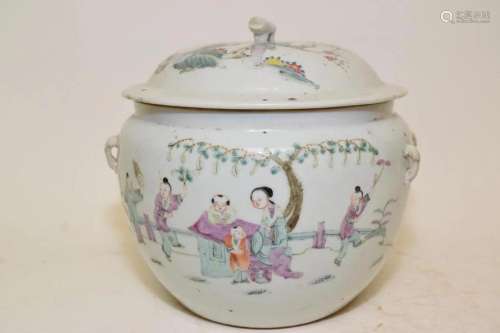 19th C. Chinese Porcelain Famille Rose Porridge Bowl