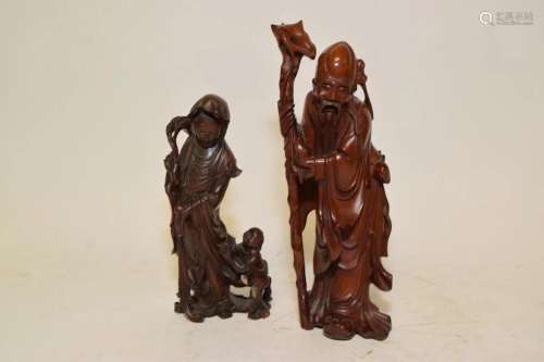Two 19th C. Chinese Huangyang Wood Carvings