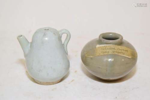 Two Song Dynasty Chinese Porcelain Celadon Water Droppers