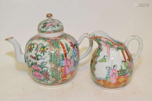 Two 19th C. Chinese Export Porcelain Famille Rose Tea Wares