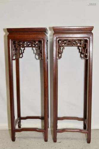 Pr. of Chinese Hongmu Carved Stands