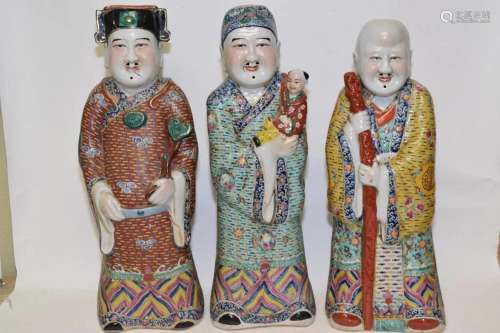Set of 19-20th C. Chinese Porcelain Famille Rose Deities