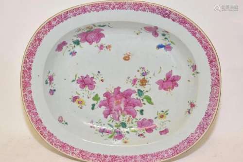 17-18th C. Chinese Export Porcelain Famille Rose Charger