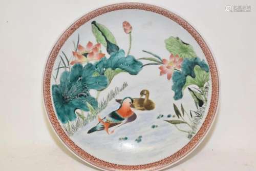 19-20th C. Chinese Porcelain Famille Rose Charger