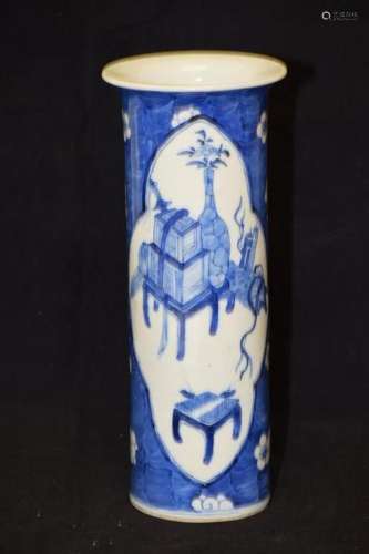 19th C. Chinese Porcelain B&W Plum Vase with Vignette