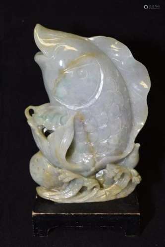 Chinese Jadeite Carved Transforming Fish