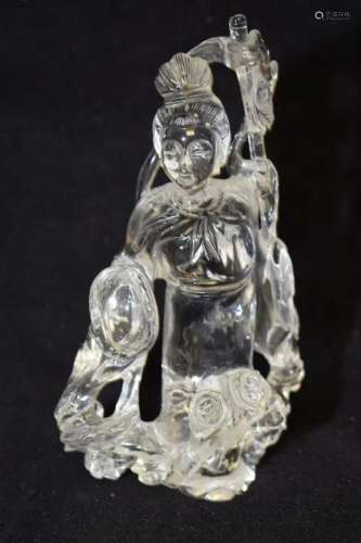 Qing Chinese Rock Crystal Carved MaGu