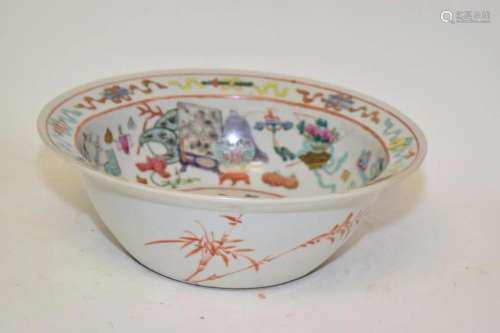 19th C. Chinese Porcelain Famille Rose Basin