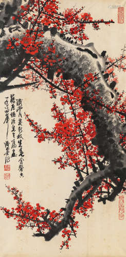 王成喜（b.1940）·铁骨生春（日本回流） 1984年作 纸本设色 镜芯
