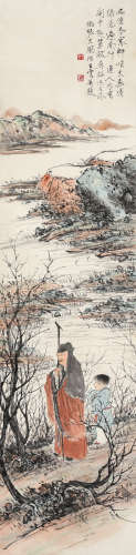 王梦白（1888-1934）·山水人物 纸本设色 立轴