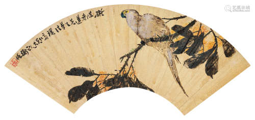 陈衡恪（1876-1923）·花鸟扇面 纸本设色 镜芯