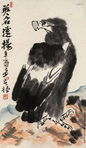 李苦禅（1899-1983）·英名远扬 辛酉（1981年）作 纸本设色 立轴