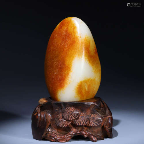In the Qing Dynasty, Hotan Jade original stone decorations