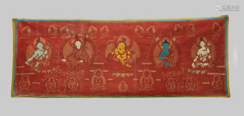 Tibetan red Thangka in the Qing Dynasty