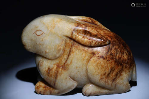 In the Qing Dynasty, Hotan Jade was decorated with rabbit