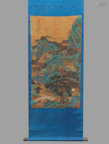 In ancient China, Wang Xizhi's silk landscape