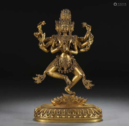 In the Ming Dynasty, the bronze gilded statue of Vajra Yoga ...