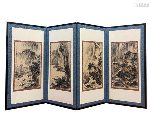 In modern times, Fu Baoshi has a paper screen for his landsc...