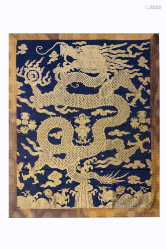In the Qing Dynasty, brocade, sea water, river cliff, cloud ...