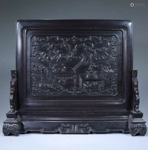 Qing Dynasty red sandalwood Qing offering screen