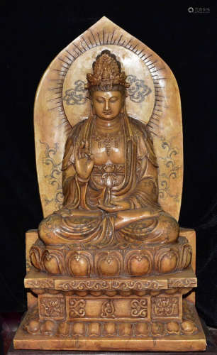 In the Qing Dynasty, Shoushan Stone Guanyin ornaments