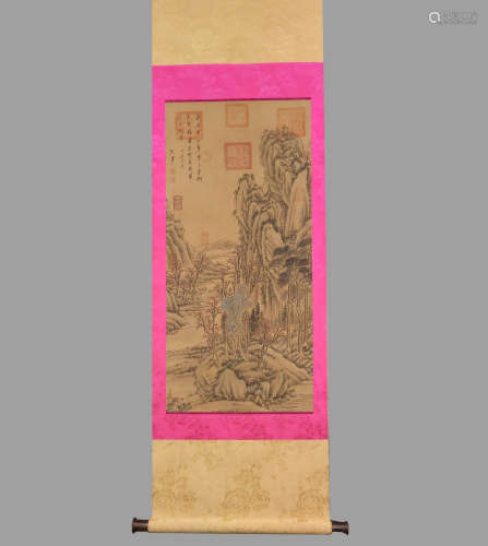 In the Qing Dynasty, Emperor Qianlong's silk scroll was erec...