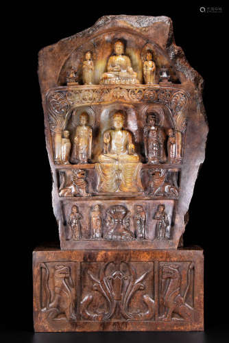 Buddha Statue in Hotan Jade Grottoes in Ancient China