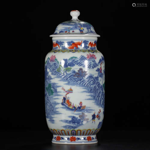 In the Qing Dynasty, the story of blue and white and colorfu...