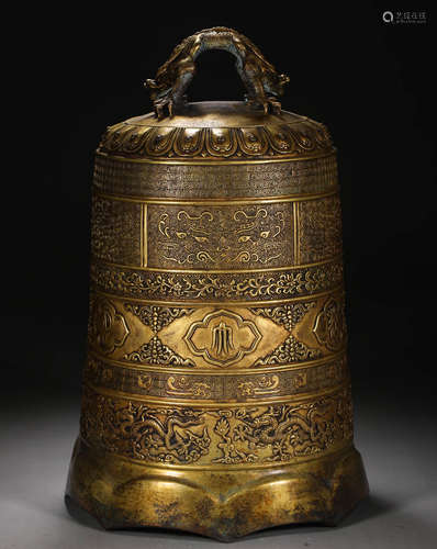 In the Ming Dynasty, the bronze gilded 